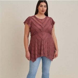 Torrid Mauve Lace Blouse